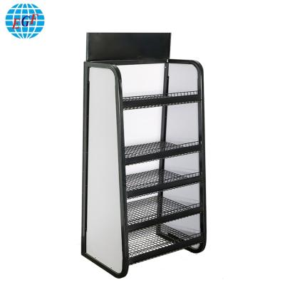 China Dismantled cheap price 5 tires metal mesh floor display stand shelf rack for store for sale