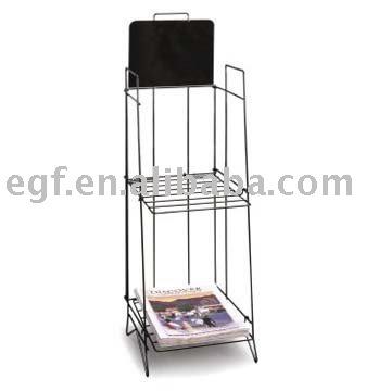 China folding & floor standing outdoor cheap price newspaper magazine metal display stand shelf rack for sale