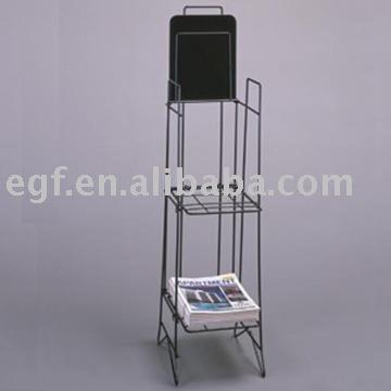 China free & OEM High Quality Folding Metal Wire Folding Magazine Rack Stand for sale