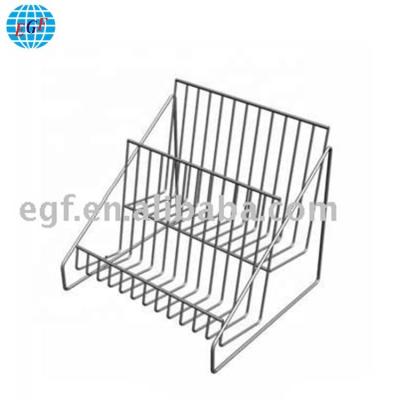 China Fully Welded Fixture 2 Tier Metal Wire Worktop Canned Food Coffee Bag Chocolate Bar Candy Cookie Display Rack Shelf for sale