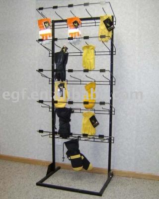 China Floor Stand Metal Wire Hook For Hanging Gloves Show Rack Floor Stand for sale