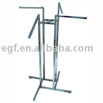 China 4 Way Floor 4Way Adjustable Metal Garment Clothes Display Stand Rack for sale
