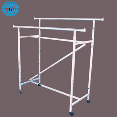 China Double-rail & double bar adjustable metal hanging clothes rack with Z-brace for sale