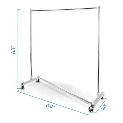 China Knock Down Heavy Duty Clothing Roller Block On Wheels Z Base Rack Clothes Garment Rack|63