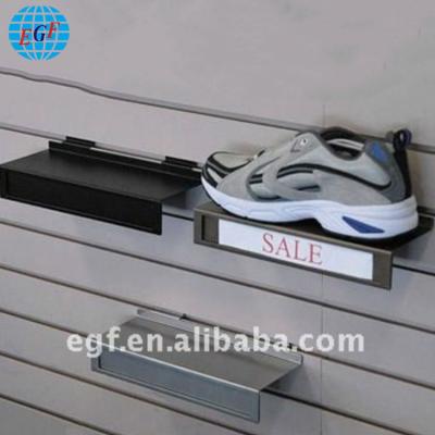 China Fully Welded Wall Mounted Slatwall Metal Shoe Hanging Display Stand for sale