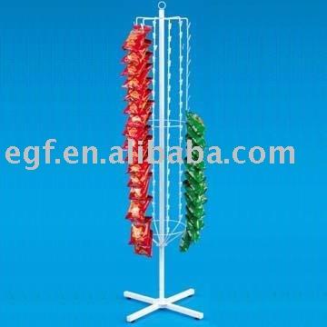 China Floor Stand Metal Spinner Snack Candy Candy Clip Strip Hooks Floor Rack Display Rack for sale