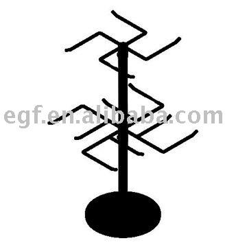 China 2 rows & Countertops & 2 Tier Rotating Storage Metal Display Jewelry Shelf Table Rack Holder Rotating Head Chain Counter Rack With Sign for sale