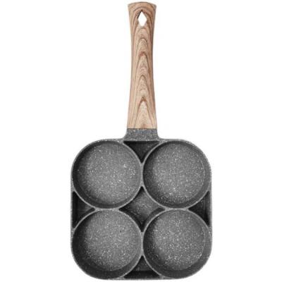 China Hot Selling Traditional Aluminum Alloy 4-Cup Non Stick Egg Pan for sale