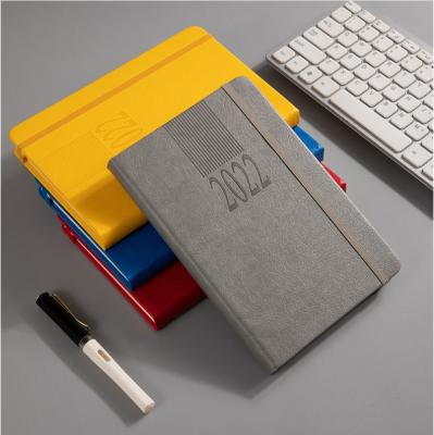 China Luxury Hardcover Business Custom Printed Leather PU Office Journal Meeting Minutes Diary Notebook for sale