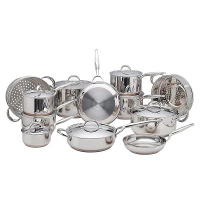 China Viable Manufacturer Wholesale Cookware Milk Pot Stainless Steel Cooking Set Kitchen Metal OEM Packing for sale