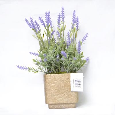 China Hot Sale Home Artificial Flower Lavender in Ceramic Pot for Home Decoration Plant HC-PN66308 for sale
