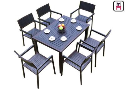 China 1 por 4/6 tablas al aire libre del restaurante fija el patio de madera plástico del marco metálico que cena los muebles en venta