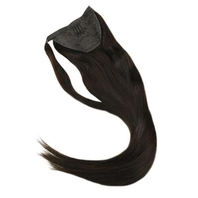 China Factory wholesale good quality big stock straight virgin hair remy cuticle lined professional natural ponytail double pulled hair for sale