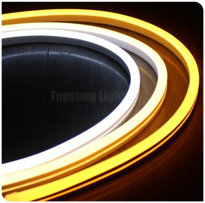 중국 24v 노란색 인기 LED 네온 플렉스 튜브 라이트 PVC 초 얇은 네온 유연 로프 램프 스트립 11x18mm 야외 장식 판매용