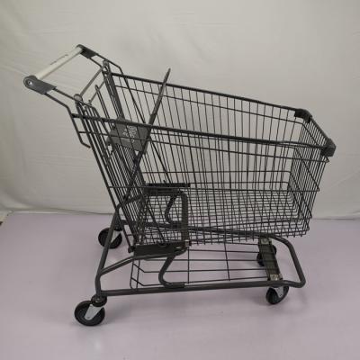 China 150L Grey Metal Shopping Trolley Zinc-het Staalboodschappenwagentje van de Poederdeklaag Te koop