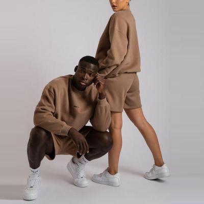 China Autumn And Winter Breathable Crewneck Tracksuit Customized LOGO Cotton Printed Unisex Sweatshirt And Abbreviations Men And Women Jogging Suit for sale