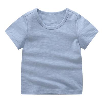 China Custom Bamboo Kids Breathable Clothing Logo Children T-shirts 100% Cotton Kids Clothes Simple Shorts Set For Boys And Girls T-shirt for sale
