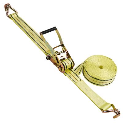 China Cargo Control 50mm Heavy Duty 5T Ratchet Tie Down Strap Polyester Ratchet Tie Down for sale