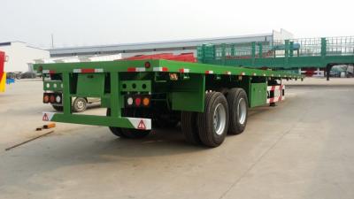 China 2 axle 40tons flat deck container semi trailer with twist lock for cargo transport for sale