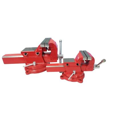 China Carbon Steel 150mm 6 Inch China All Cast Steel Steel Bench Vise With Pipe Jaw And Fixed Base for sale