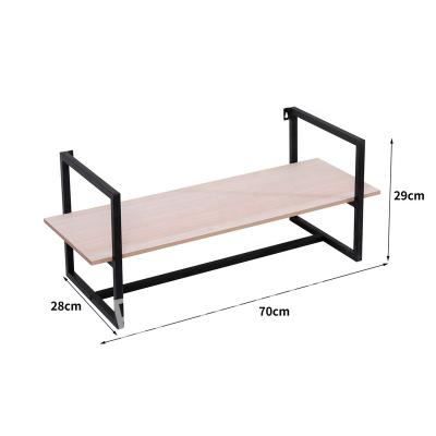 China Modern Floating Shelves Wall Mount for Kitchen Spice Rack with Hook Storage, Wooden Wall Shelf Towel Rack for Bathroom for sale