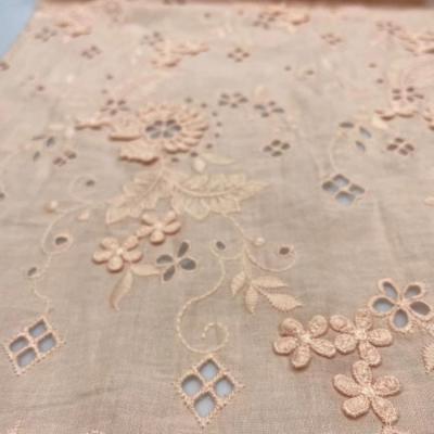 China Shaoxing Anti-Static 3d Textile Provide Eyelets Custom Flower Embroidery Fabric for sale
