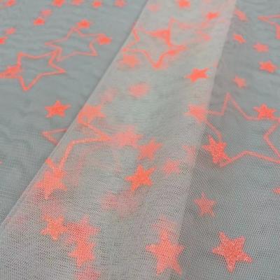China Accept Tear-Resistant Custom Design Polyester Star Print Mesh Fabric Tulle Roll Glitter Tulle Mesh Fabric For Dress for sale