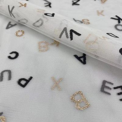 China Accept Tear-resistant Custom Design Polyester Print Mesh Fabric Glitter Tulle Mesh Fabric For Dress for sale
