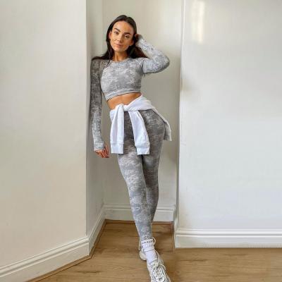 China Antibacterial Women Tracksuit Set 2 Pieces Female Tracksuits Sports Yoga Set for sale
