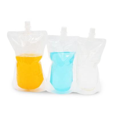 China Custom General Transparent Juice Spout Liquid Pouch 200ml 500ml Of Shock Resistance for sale