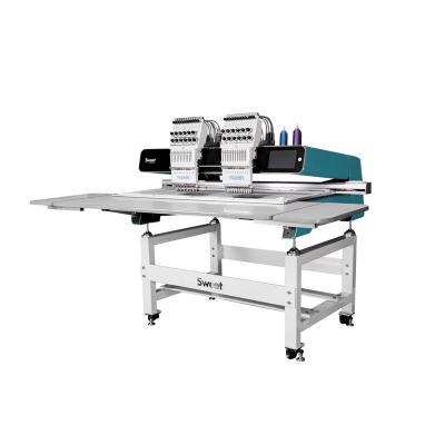 China Cap/T-shirt/Flat/3D/Towel/Leather/Jacket Latest Technology 2 Embroidery Machine Main Max Speed 1200 RPM Computerized 2 Heads Embroidery Machine China for sale