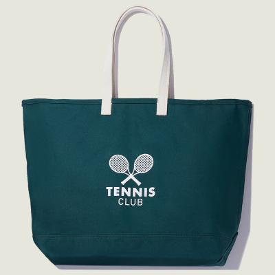 China 2022 Wholesale Eco-friendly Empty Tennis Cotton Canvas Sport Travel Handbag Tote Bags With Custom Logo For Women Ladies Colleague for sale