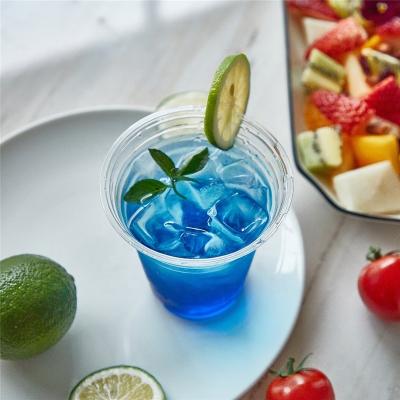 China Factory Logo Custom Disposable Plastic Cup PET Disposable Transparent Plastic Drink Cold Cup Juice Cup for sale