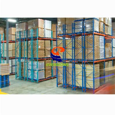 China Corrosion Protection Stacking Racks Customized Heavy Duty Deep Double Rack Warehouse Storage Pallet Rack for sale