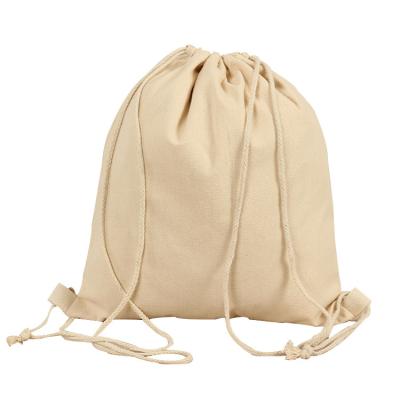 China 2021 Reclycled Top Selling Custom Drawstring Backpack With Logo Printed Cotton Canvas Drawstring Backpack Bag for sale