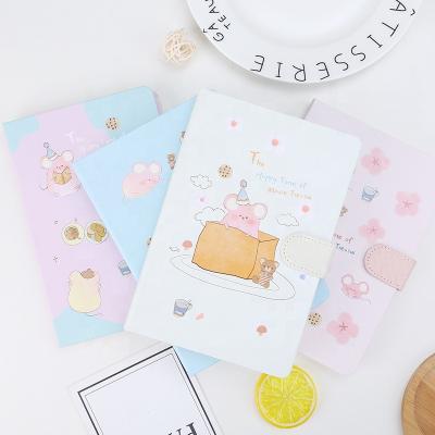 China South Korean Eco-friendly Paper Diary With Flower Japan Kids Diary School Diary For Girl Custom Flower Diary With Magnet Buckle for sale