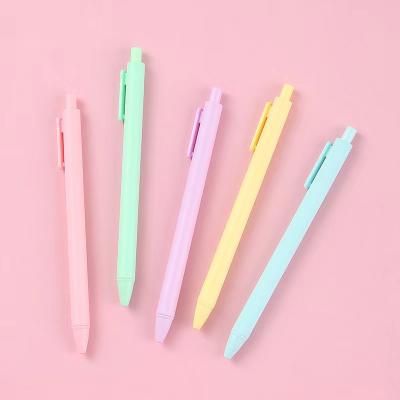 China Pink Office Supplies Promotional Pen Click Action Pen Macaron Macaron Office Gel Pen With Customized Logo for sale