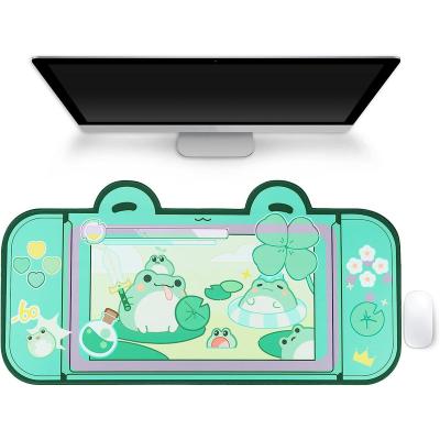 China Cute Office Decor Large Protective Gaming Mat Mouse Exclusive Cartoon Frog Mouse Pad For Women With Quilted Edges Computer Non-Slip Rubber Mat for sale