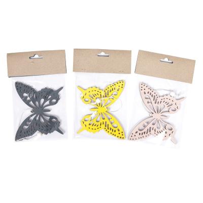 China Modern Hotel Decoration Home Office Crafts Unfinished Wooden DIY Laser Cut Butterfly Ornaments for sale