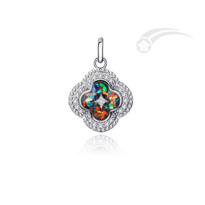 China Galaxy Collection Clover Shape Pendant 925 Silver Pendant 15mm Size for sale