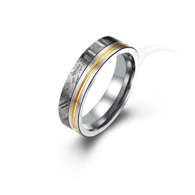 China Circular Limited Edition Meteorite Wedding Ring Natural Grey Fashionable for sale