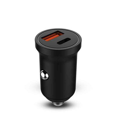 China QC3.0+PD black smart car charger, fast charge LED light display Zinc alloy,Certification CE FCC ROHS for sale