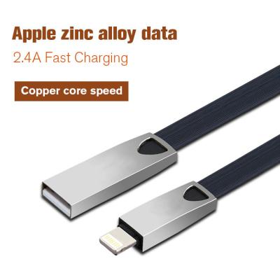 China Black 2.4A Zinc alloy data cable USB 2 Triphenyl Phosphate C Cable, Speed 480mbps for sale