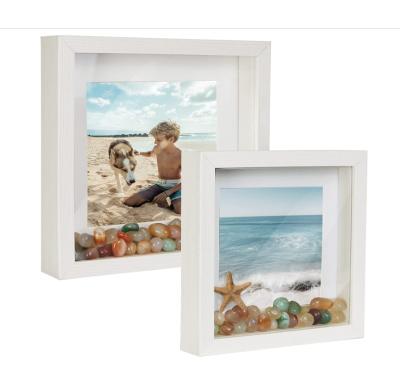 China Home Office Hotel Decoration Christmas New Year Birthday Mother's Day Gift Shadow Box White Square Display Case For Wall for sale