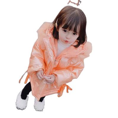 China Little Girls Kid Size Pink Girls Winter Warm Fur Coat Plus Clothes And Orange Little Girls Down Jacket for sale