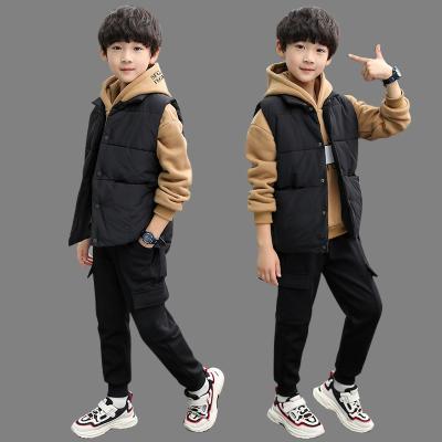 China Wholesale 90%cotton boys hoodie boys autumn winter clothes thick three-piece suit hotsale 90%cotton kids boys clothing set for sale