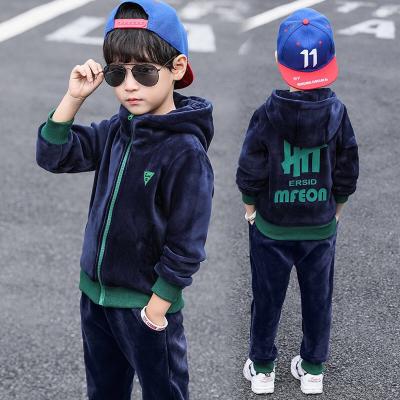 China Wholesale New 90%cotton Boys Hoodies Clothes Boys Winter Autumn Thick Two Piece Suit Kids Boys Clothing Set for sale