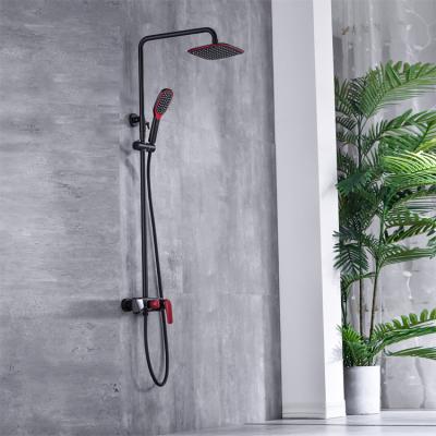 China With Sliding Bar Newly Designed Luxury Hotel Rain Shower Faucet Set Bathroom Tub Shower Set Wall Mounted for sale