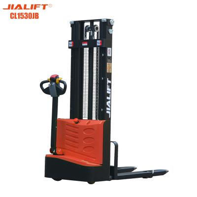 China Lifting Height 3000mm Electric Stacker 1.5 Ton 2 Ton Rated Traction Weight 1500kg for sale