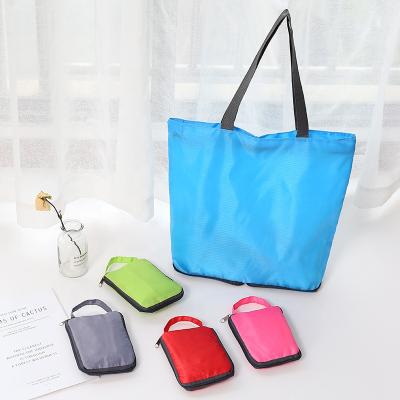 China Factory 20Year Casual Style Custom Soft Polyester Folding Reusable Fold Up Beach Bag for sale